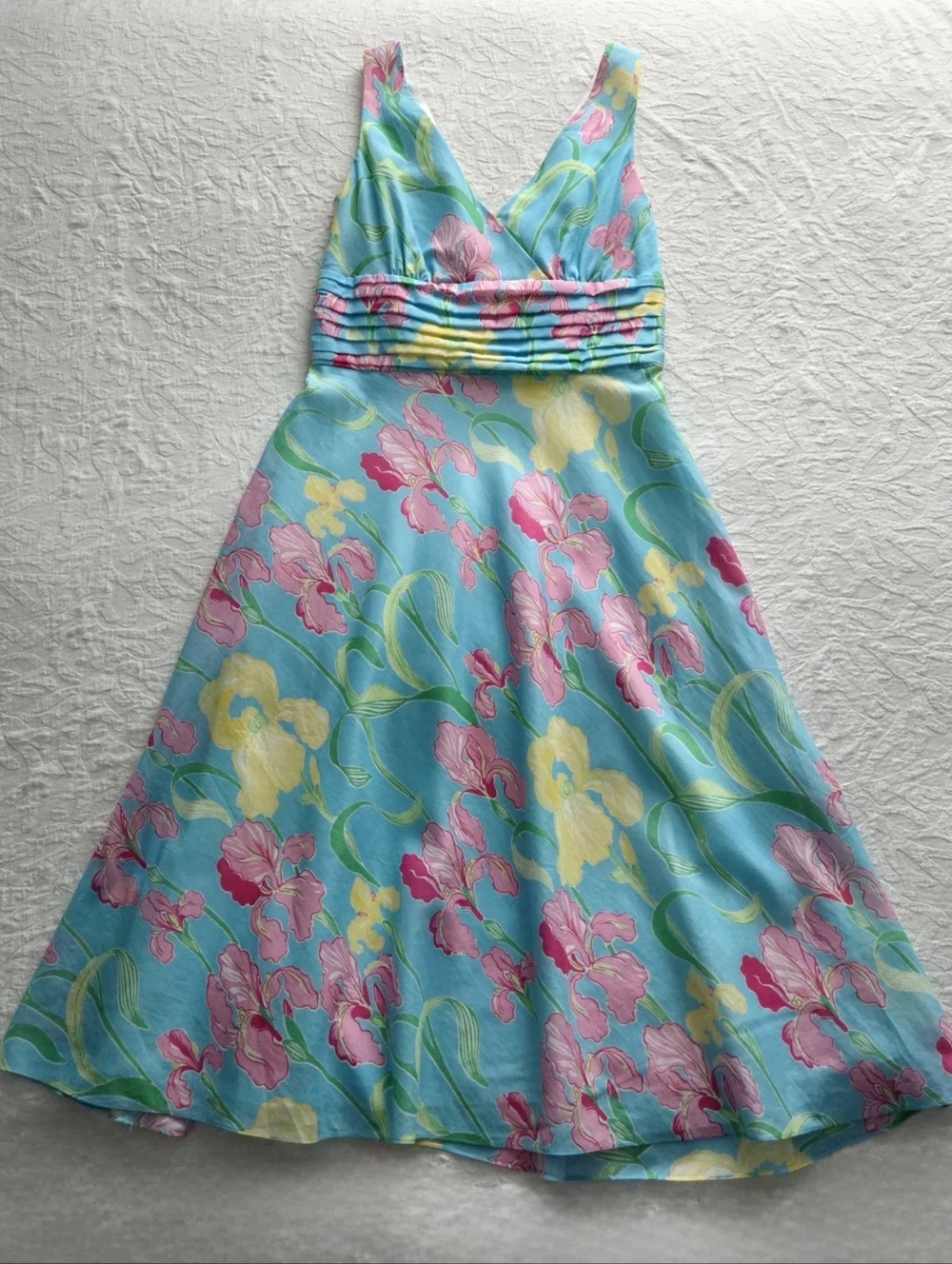 Lilly Pulitzer Silk / Cotton Sleeveless Bold Floral A-Line Dress, Lined, Size 6 - Picture 6 of 16